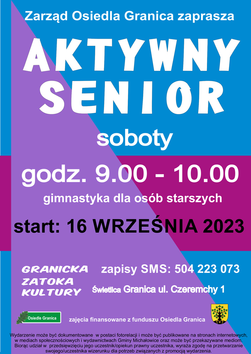 Grafika promująca zajęcia dla seniorów