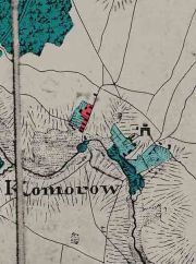 Pierwsza mapa Komorowa, ok. XVII w. (ze zbiorów T. Terleckiego)