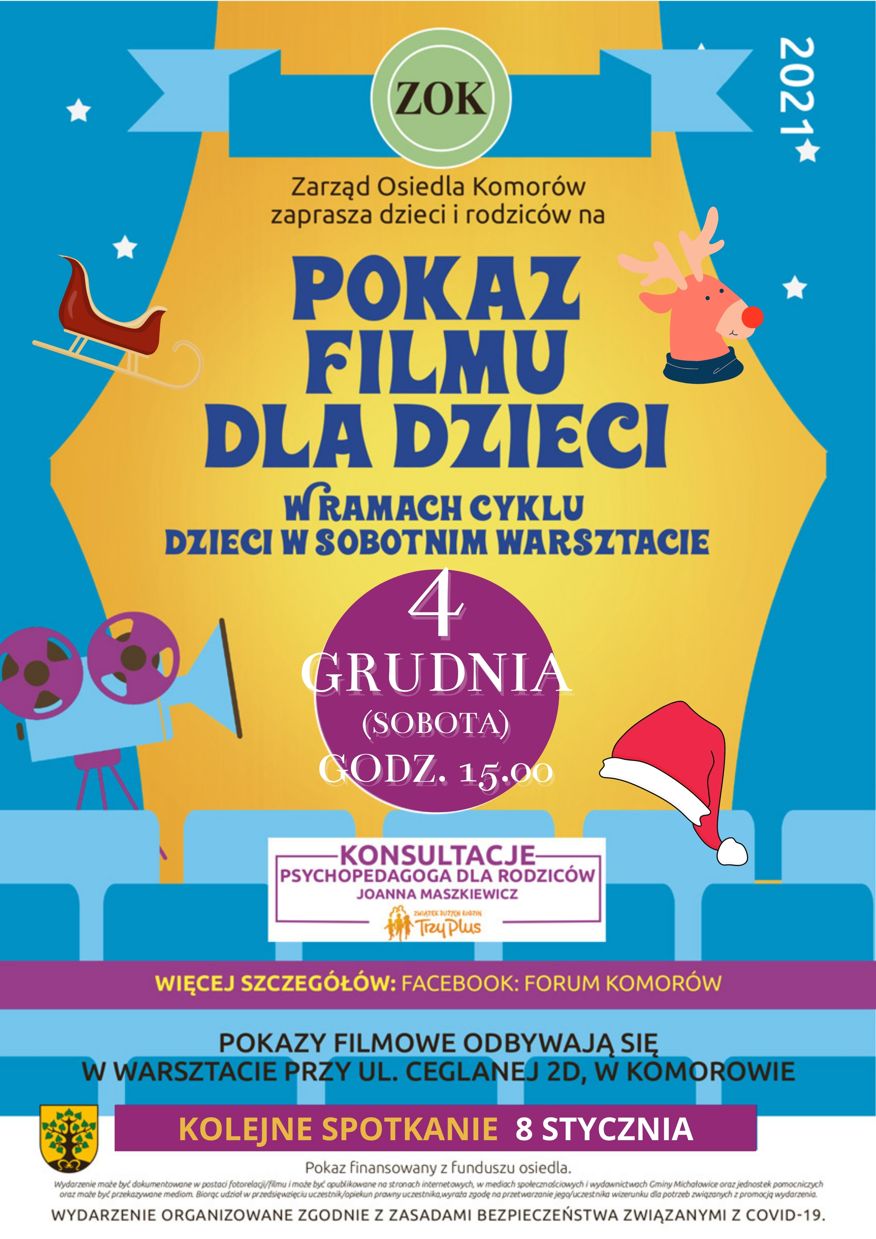 Pokaz filmowy dla dzieci w Komorowie