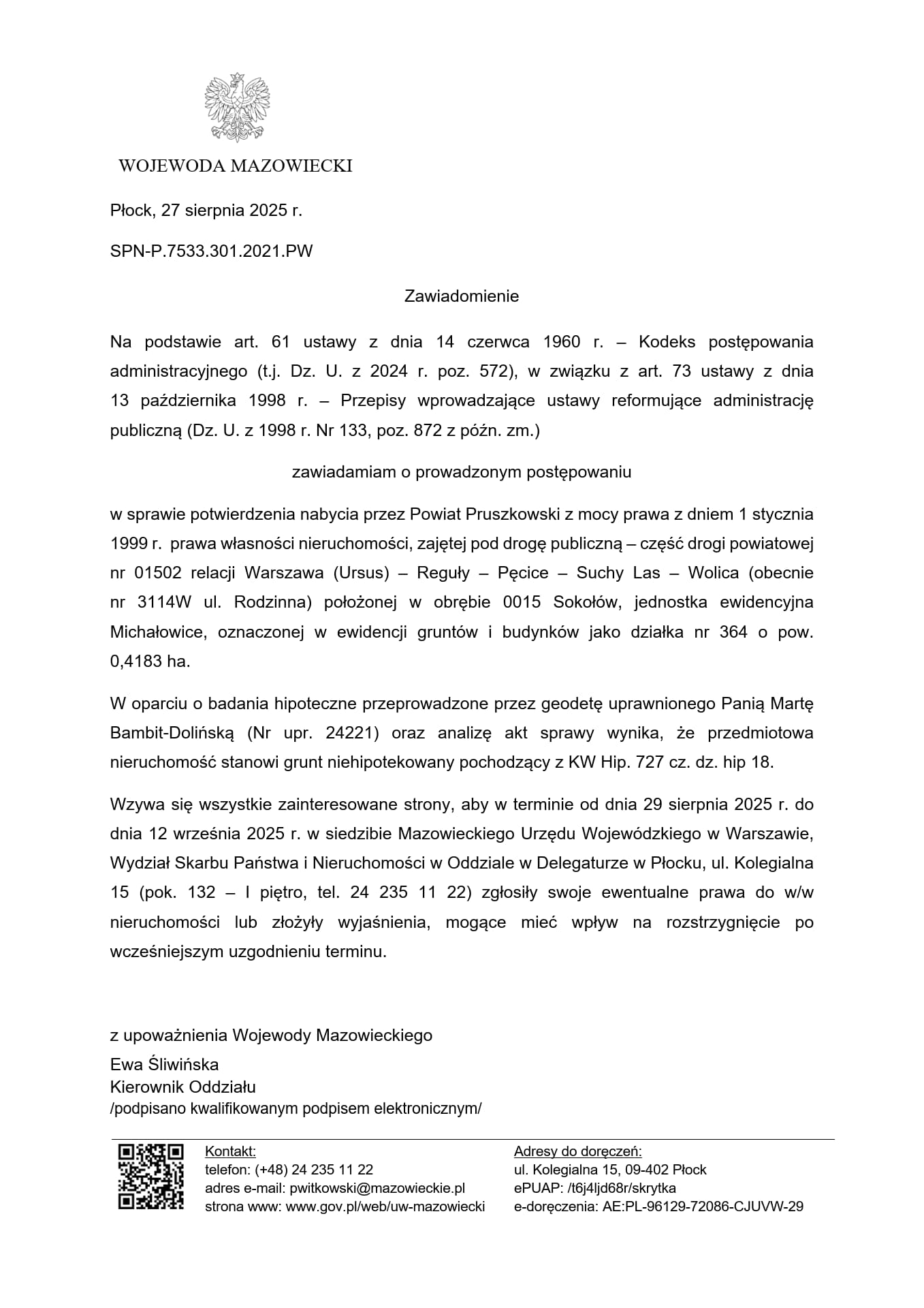 Grafika zawiera treść komunikatu