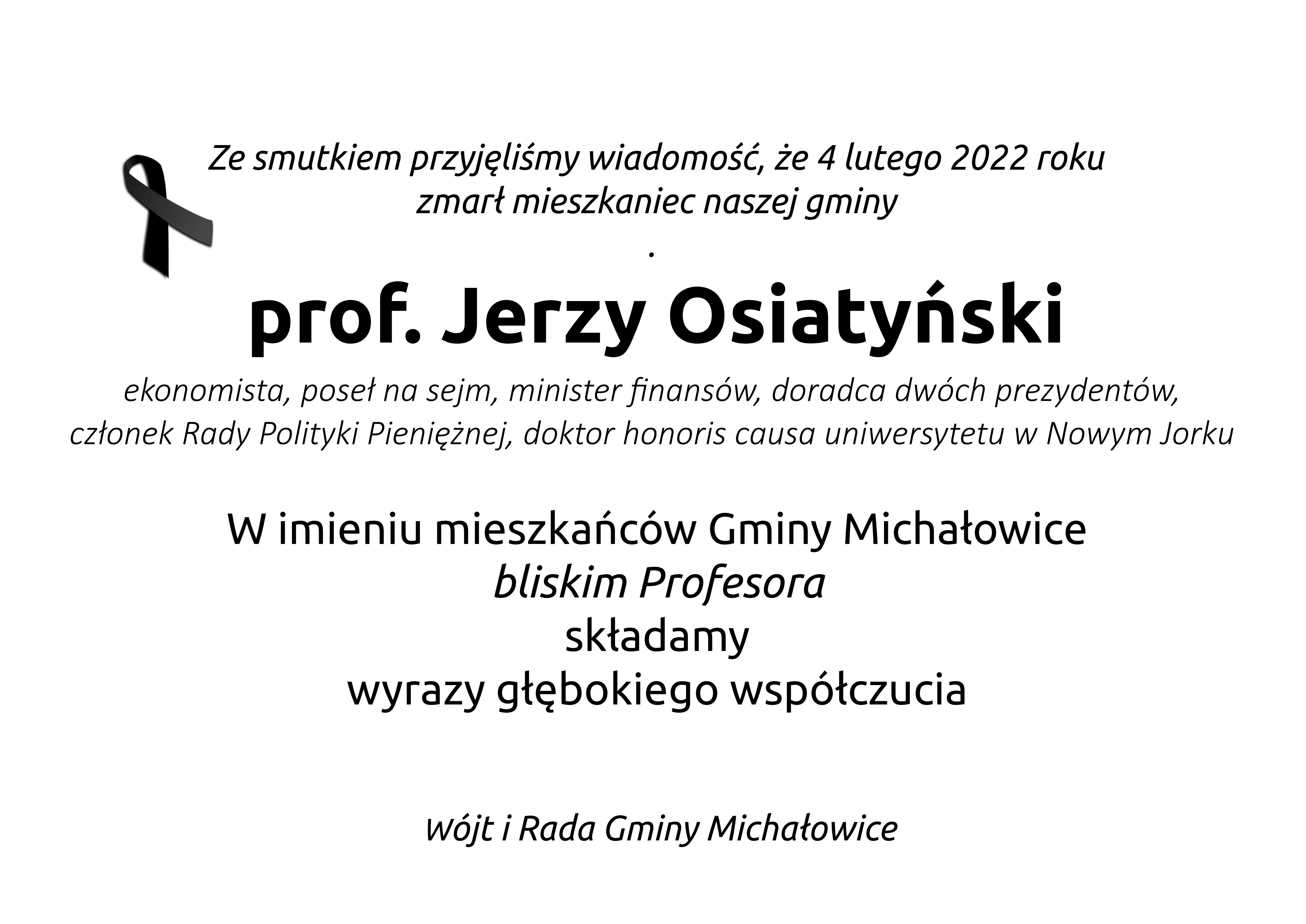 grafika prezentująca tekst kondolencji