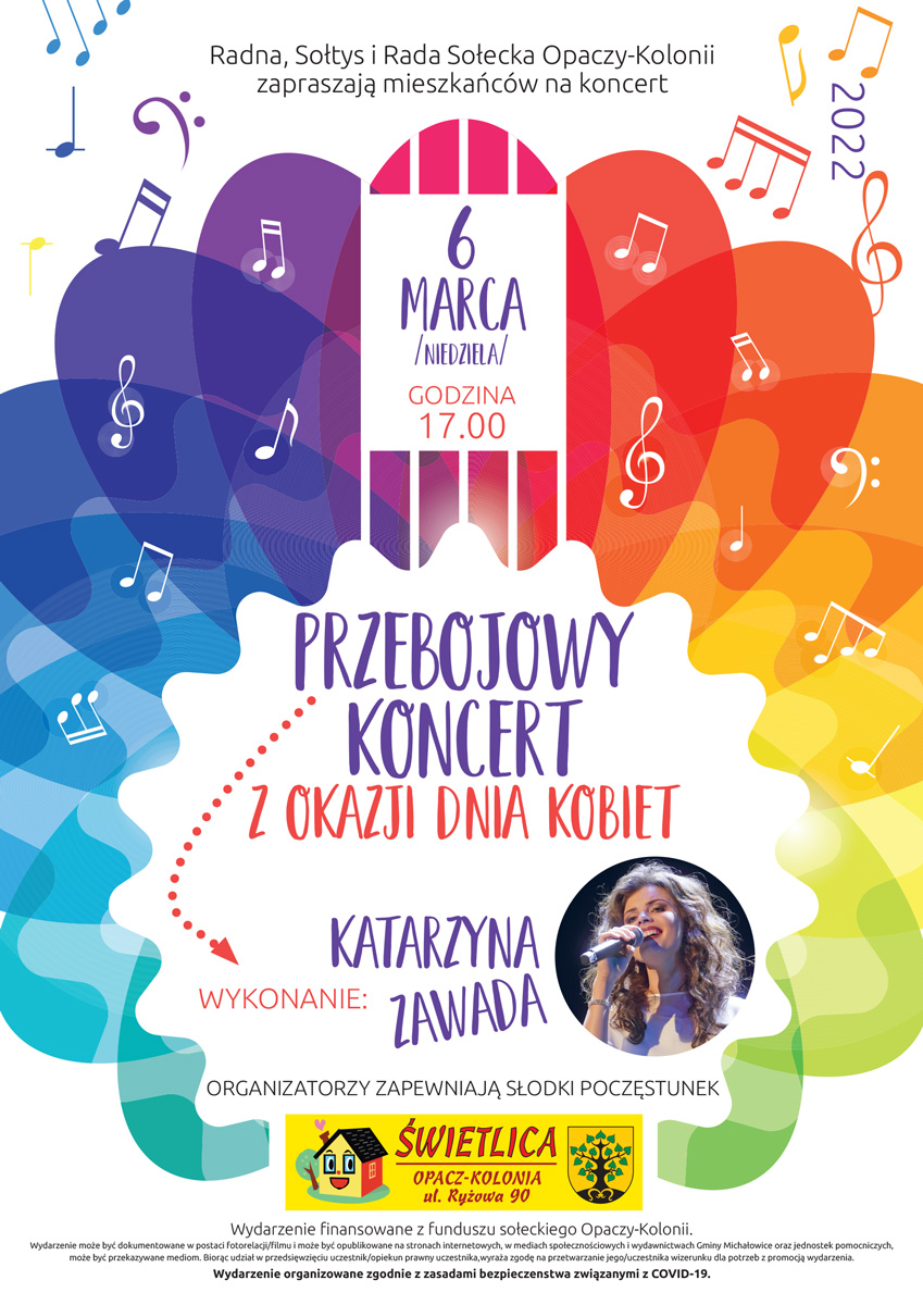 Grafika obrazująca zaproszenie na koncert.