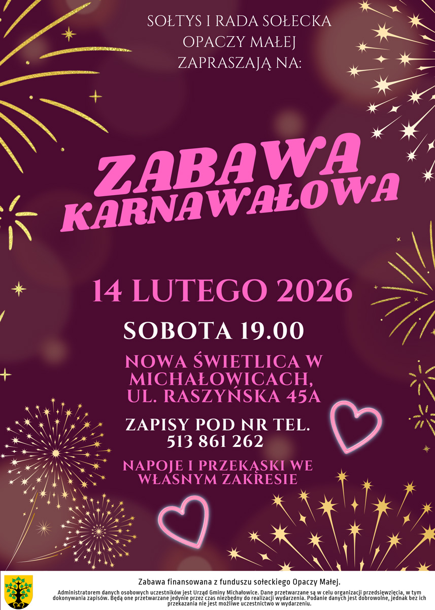 plakat zabawa karnawałowa