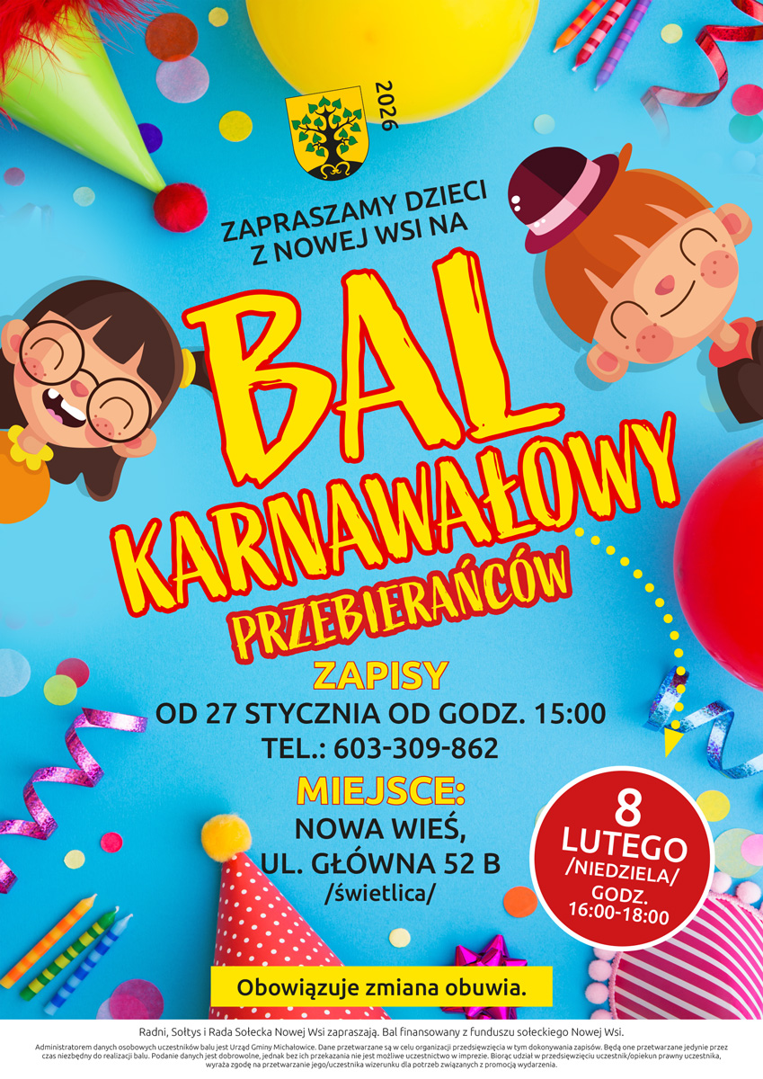 plakat bal karnawałowy