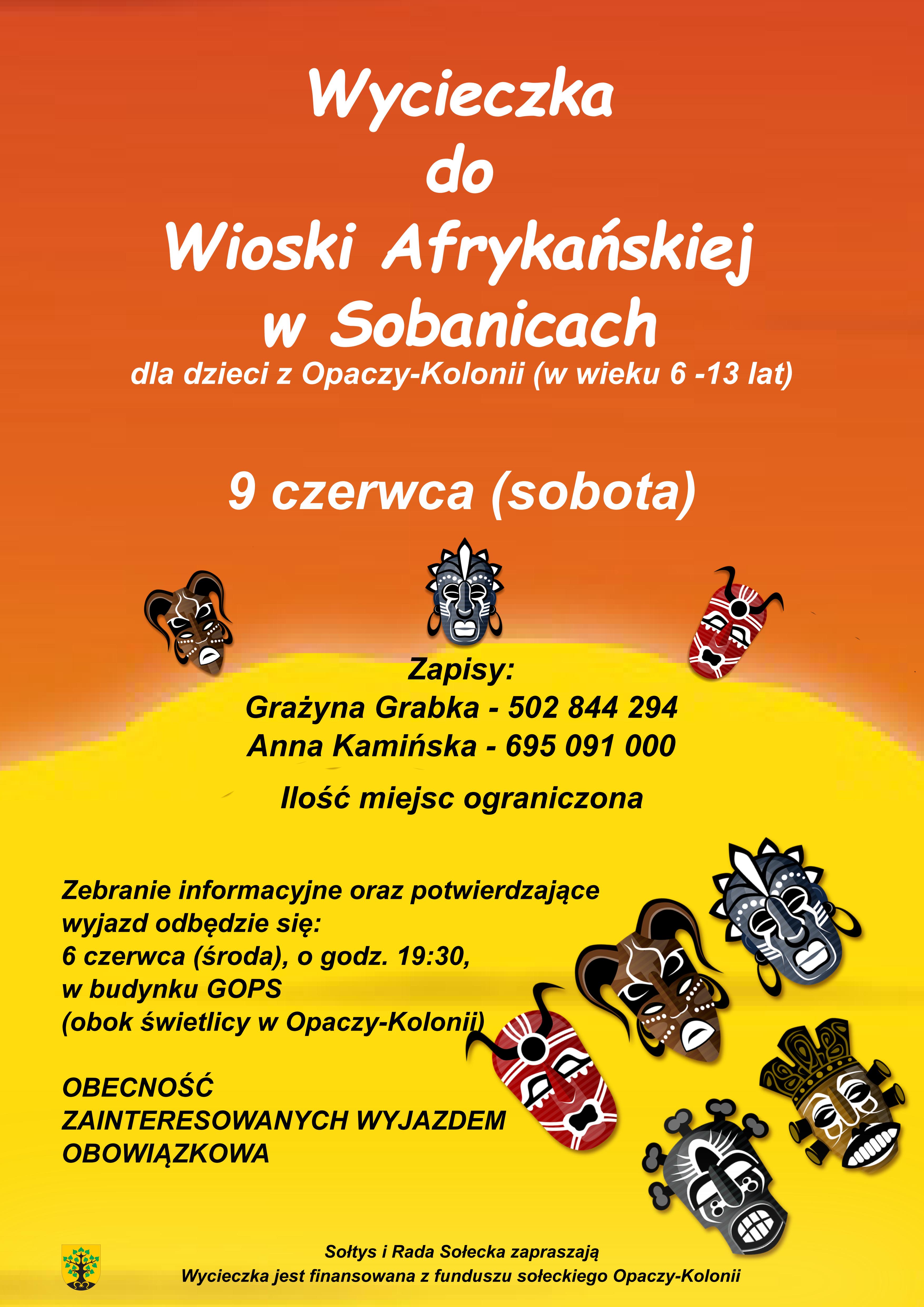 plakat wycieczka do wioski afrykańskiej