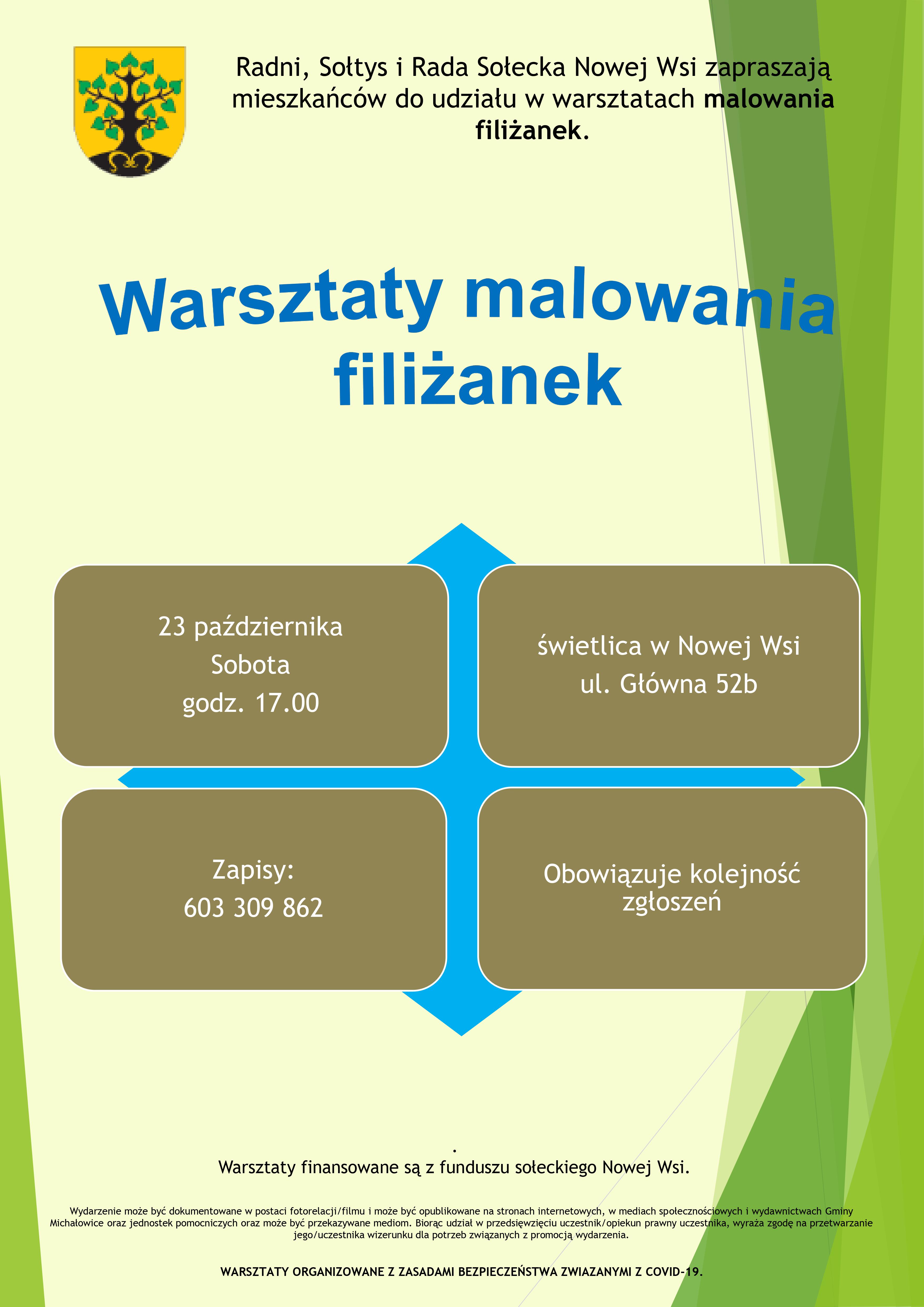 Warsztaty malowania filiżanek w Nowej Wsi