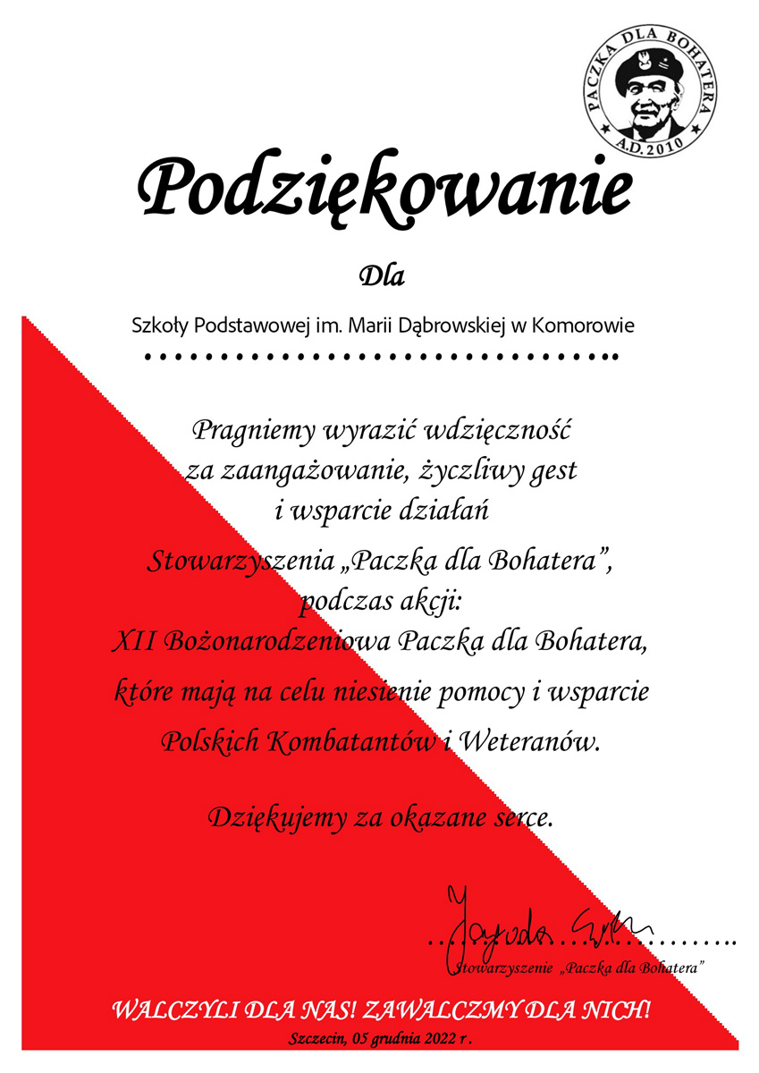 Grafika prezentuje treść komunikatu.