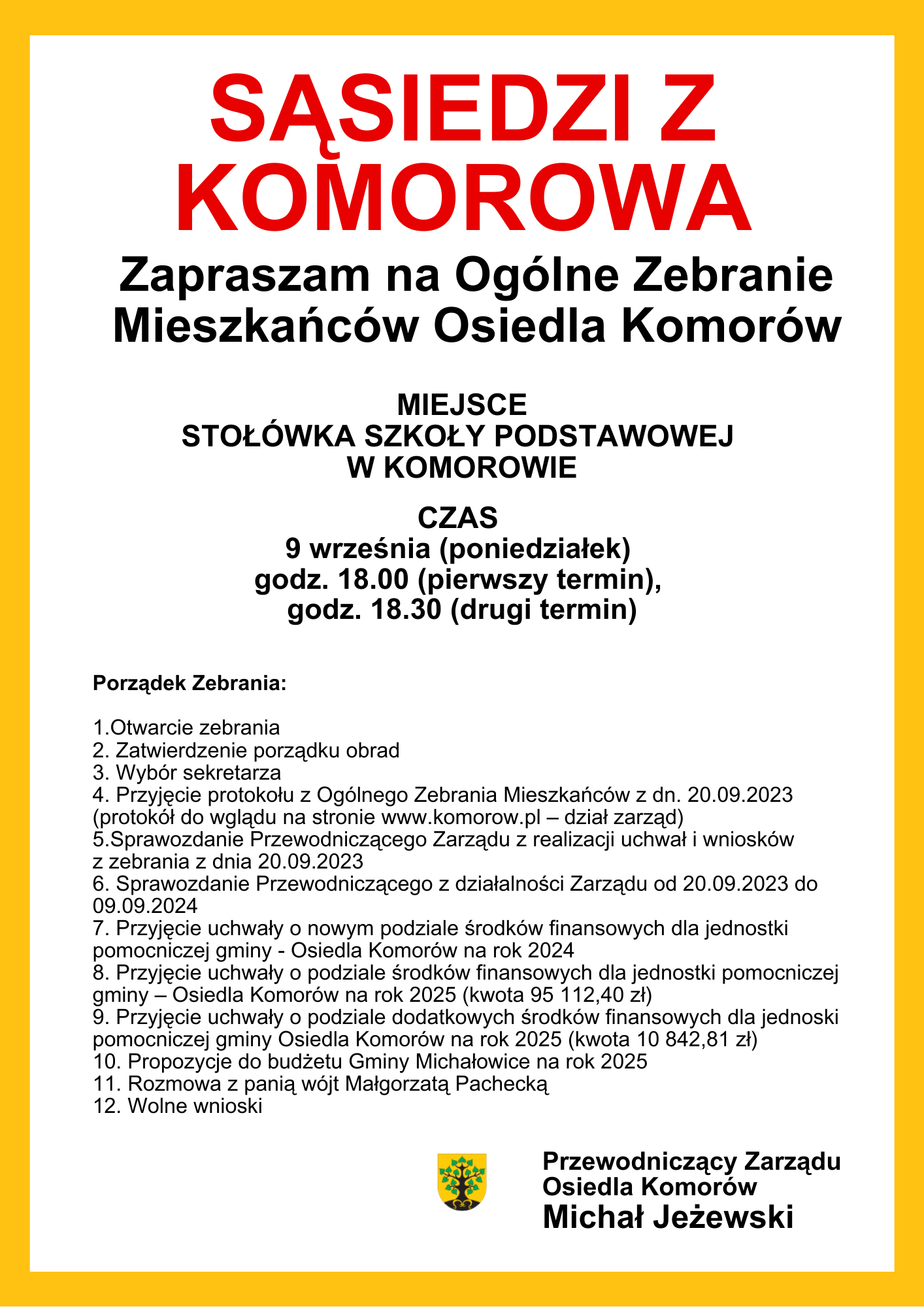 Grafika prezentuje treść komunikatu.